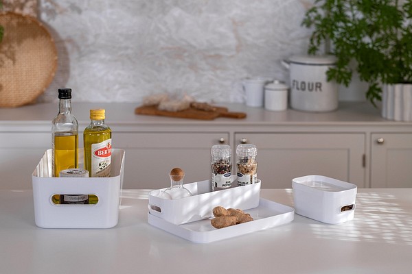 SmartStore Compact storage boxes in kitchen - SmartStore Compact säilytyslaatikoita keittiön tasolla
